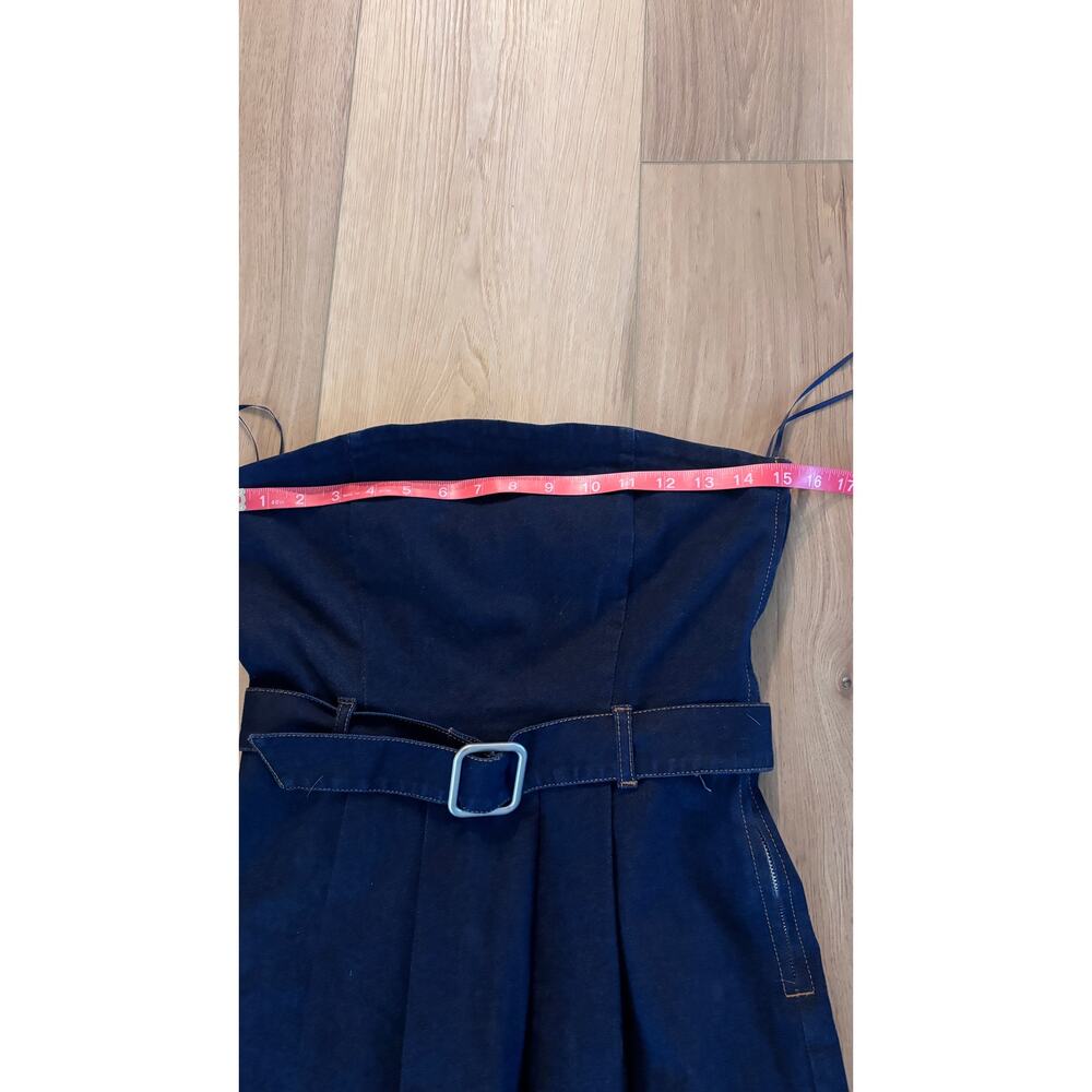 Steve Madden NWT Strapless Denim Midi Dress w/Belt Size 2 - Picture 4 of 4